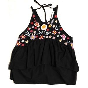 Zara Trafaluc collection embroidered top S